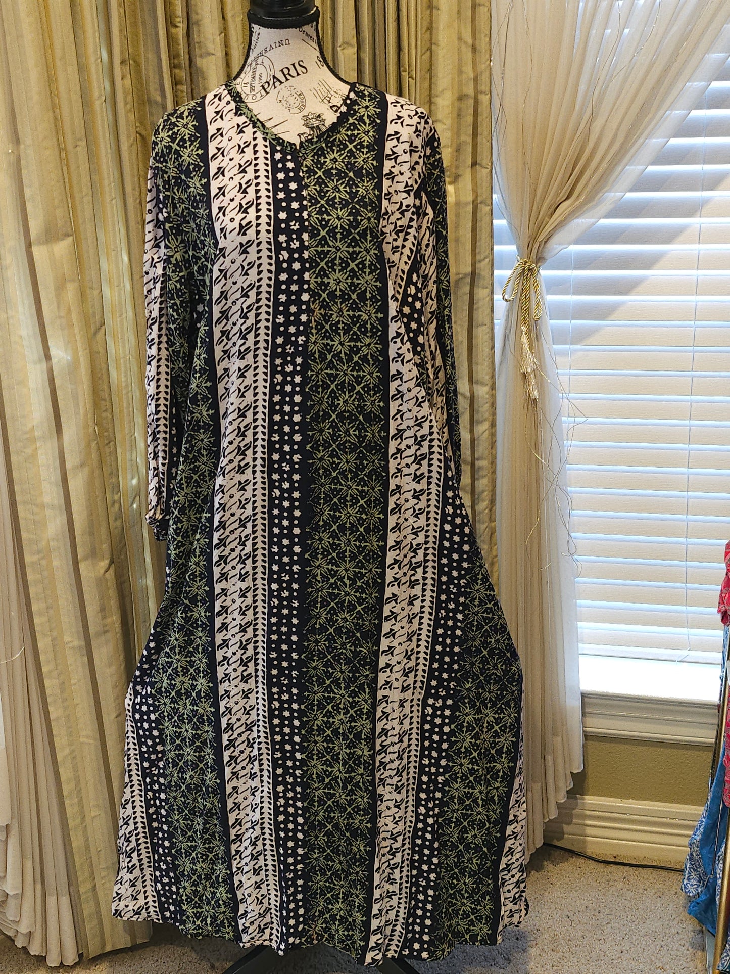 Mia batik black long gown