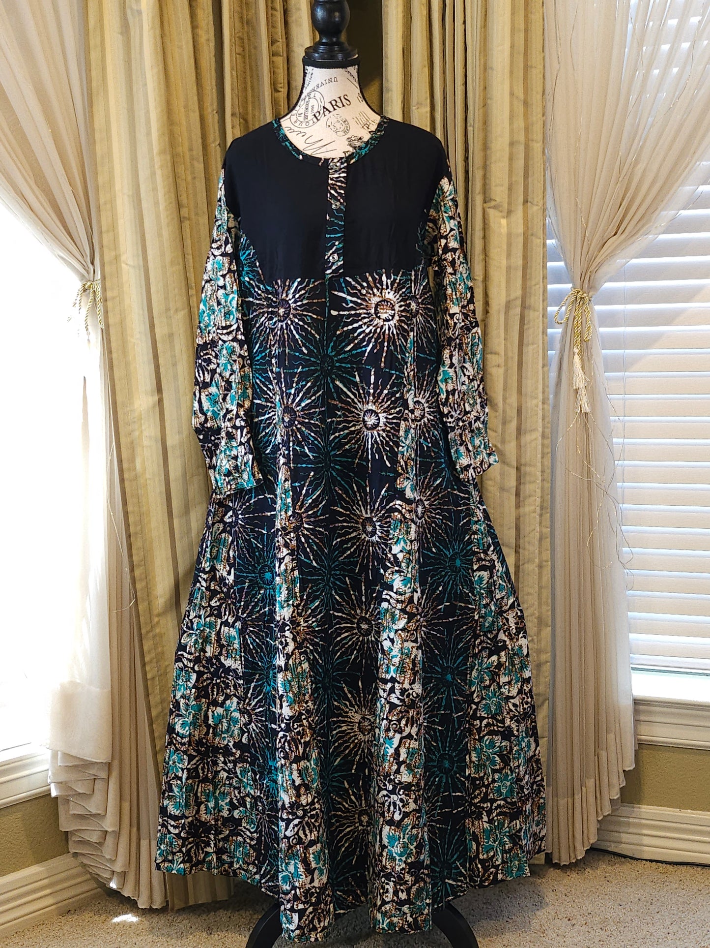 Mia batik flare long gown