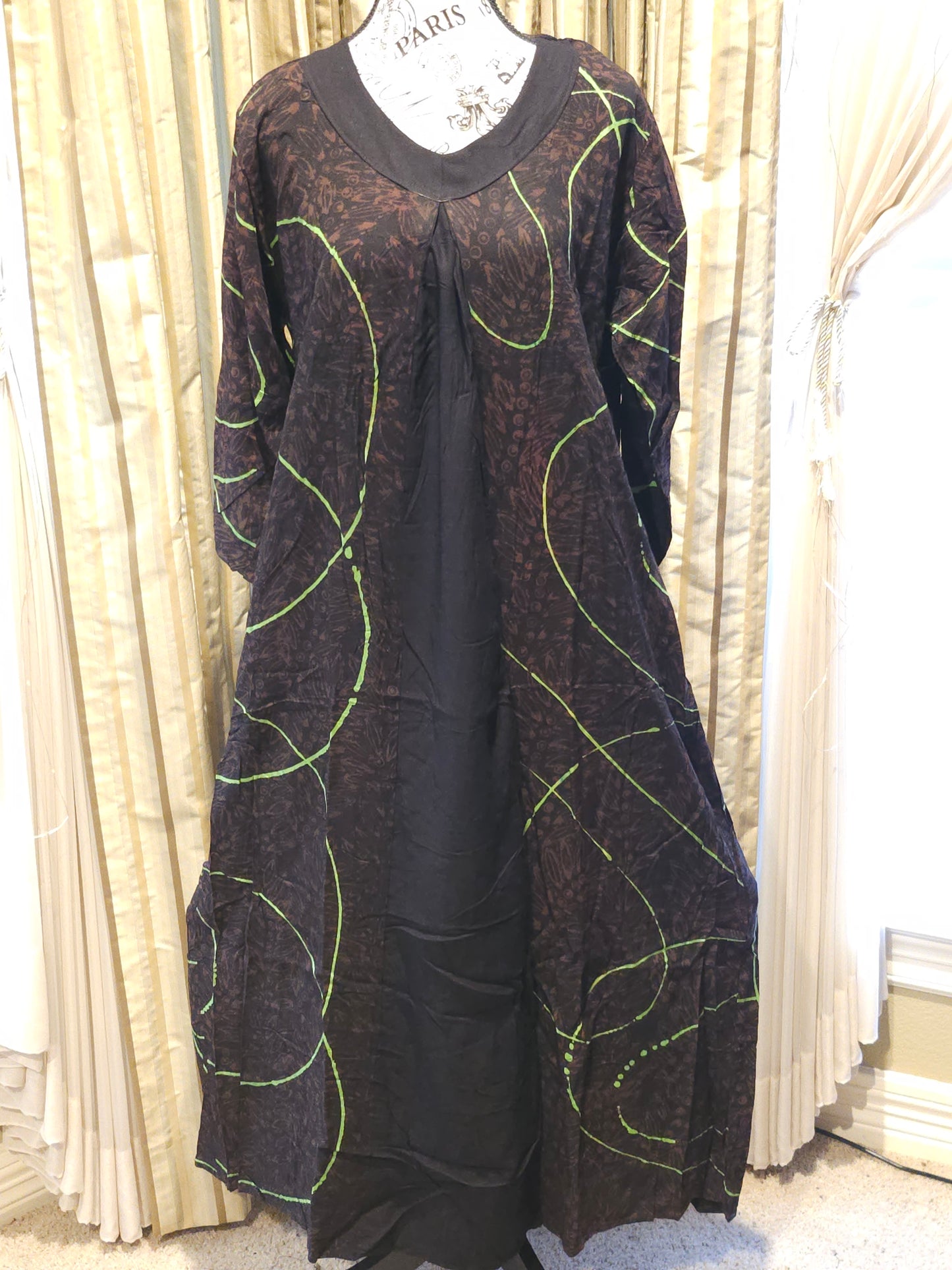 Mia batik black long gown