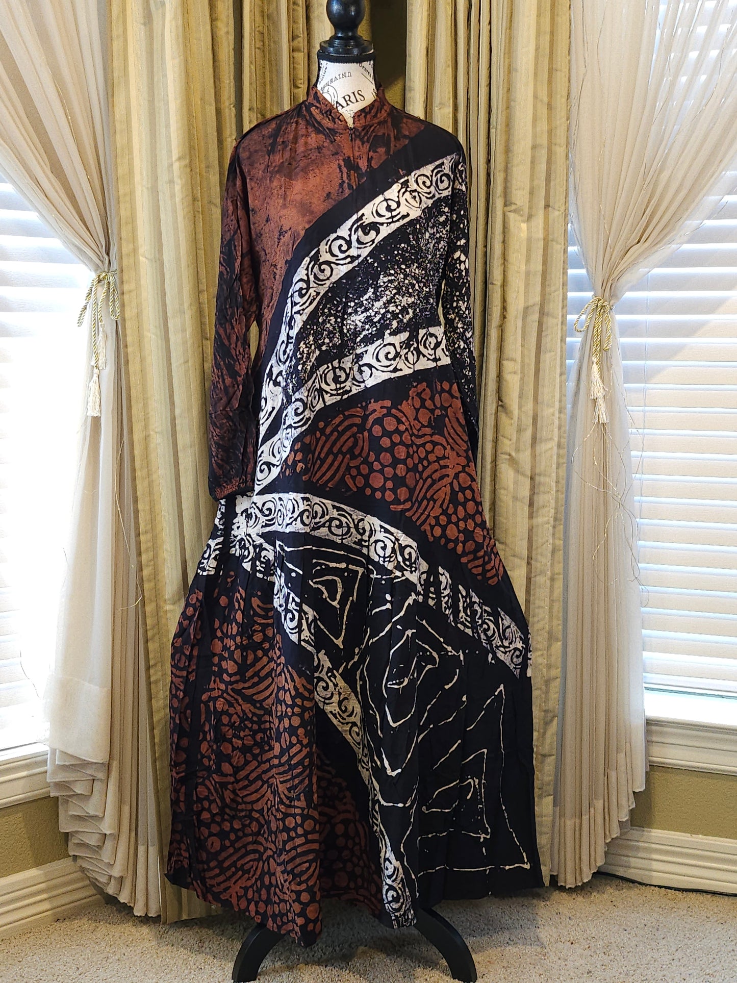 Mia batik flare long gown