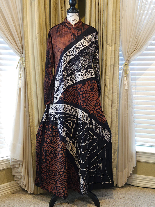 Mia batik flare long gown