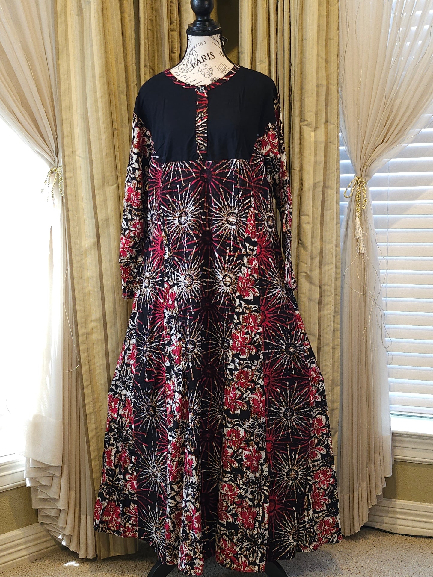 Mia batik flare long gown