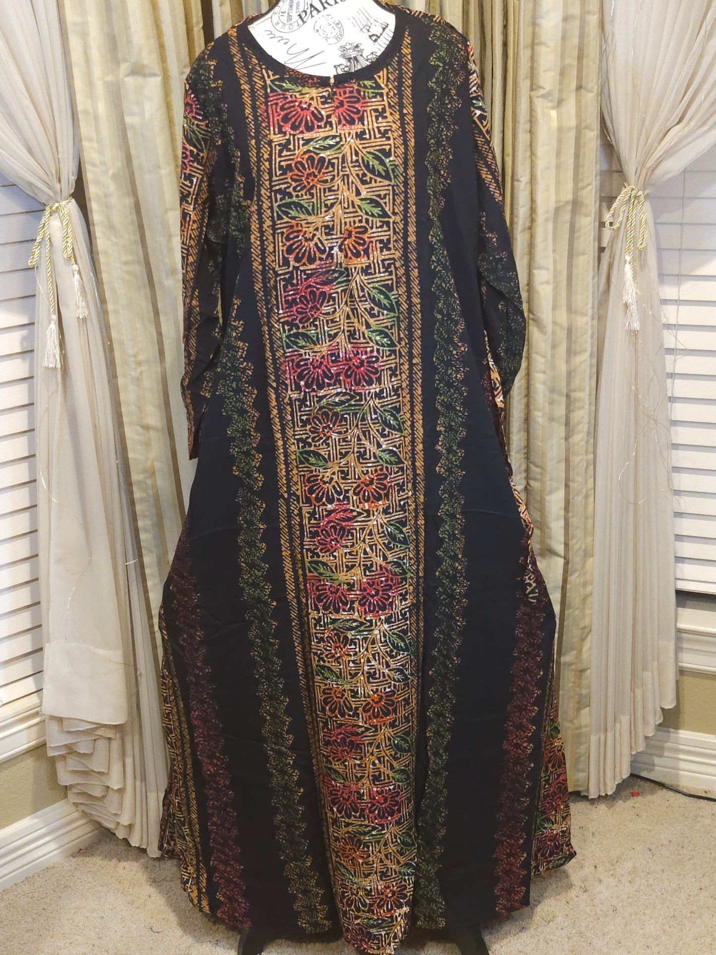 Mia batik black long gown