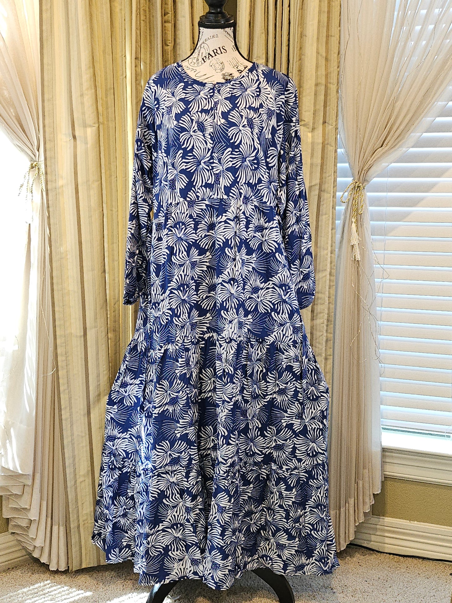 Mia batik flare long gown