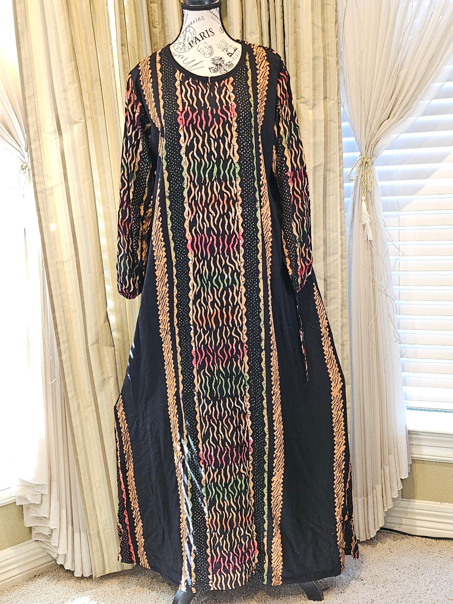 Mia batik black long gown