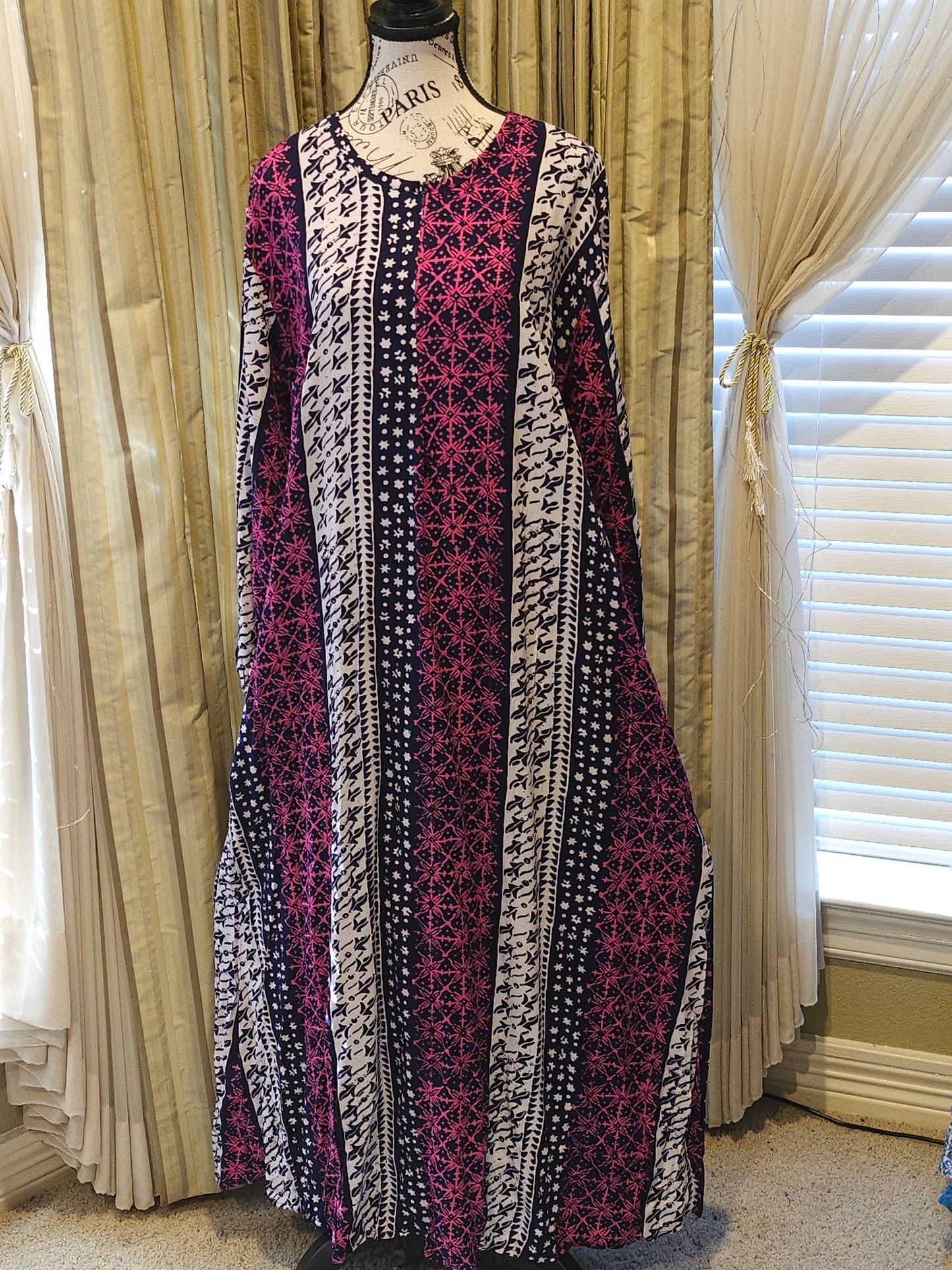 Mia batik black long gown