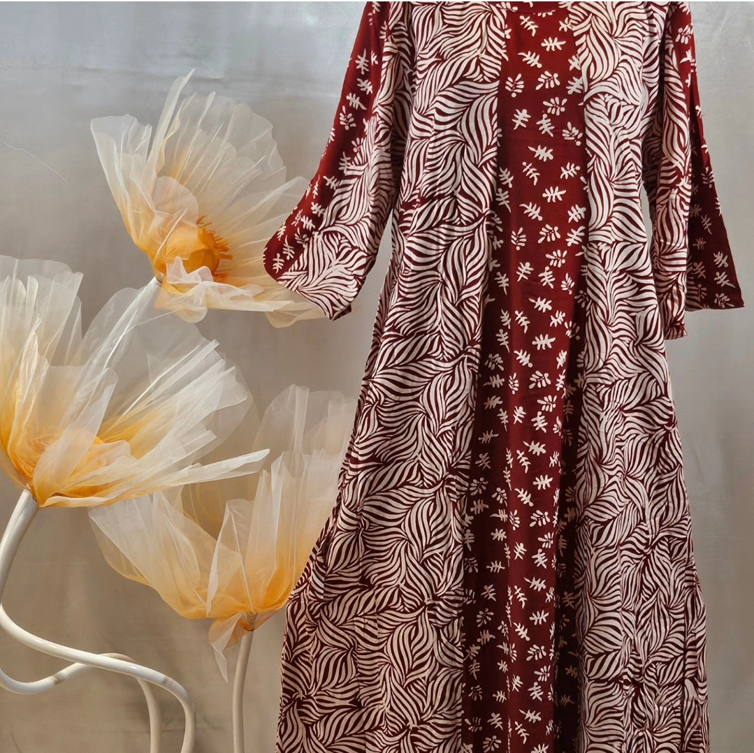 Mia batik mid length gown