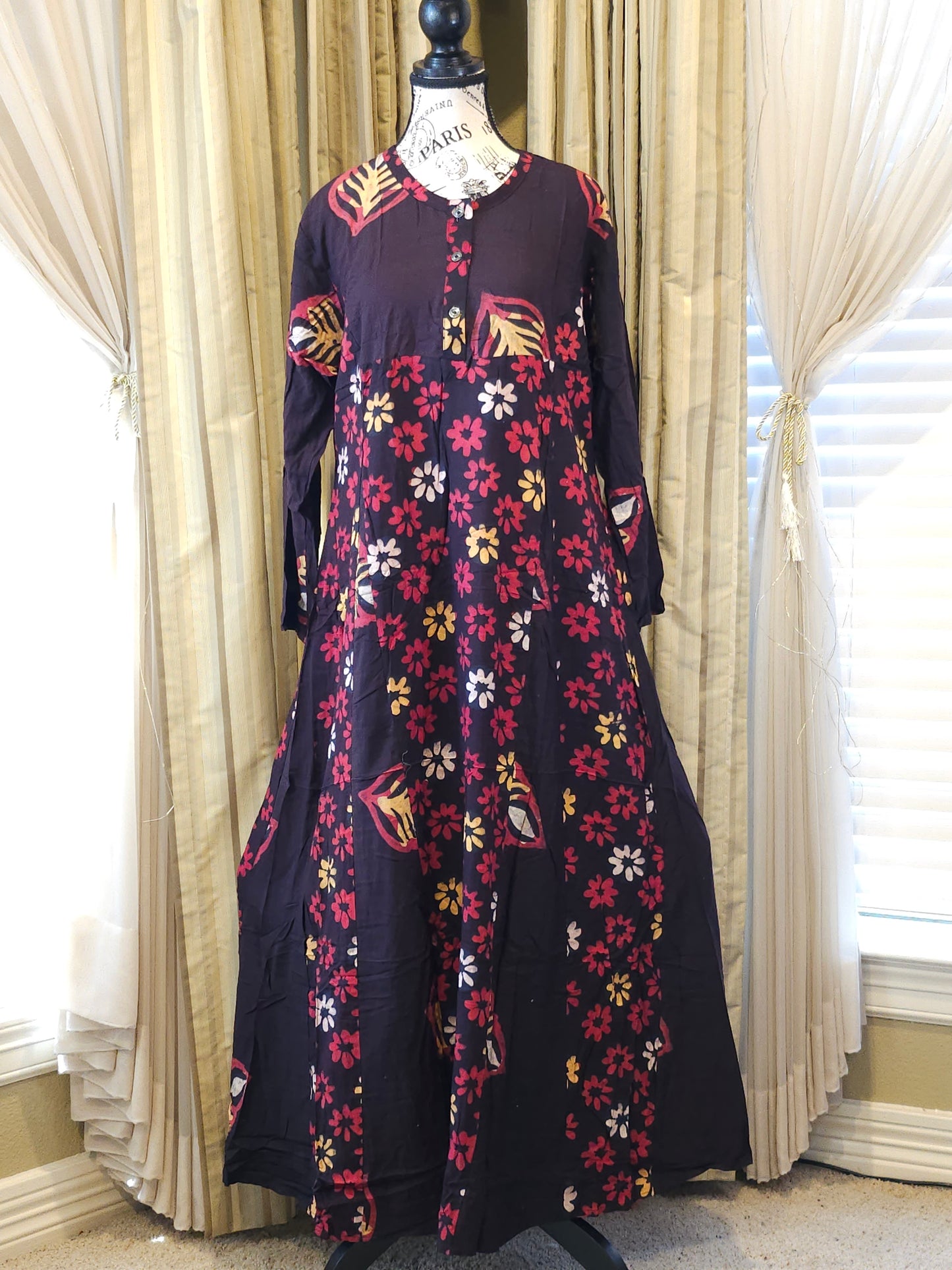 Mia batik flare long gown