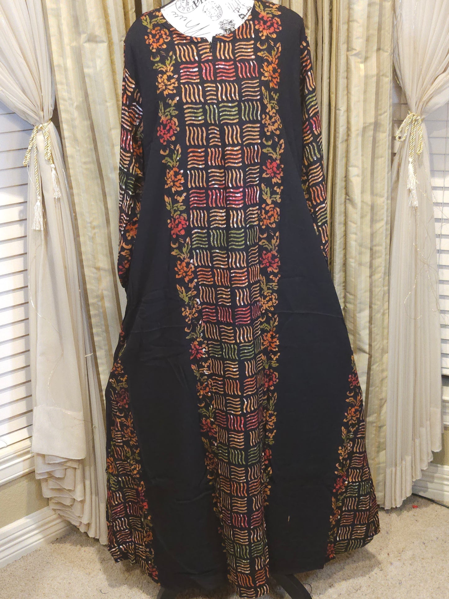 Mia batik black long gown