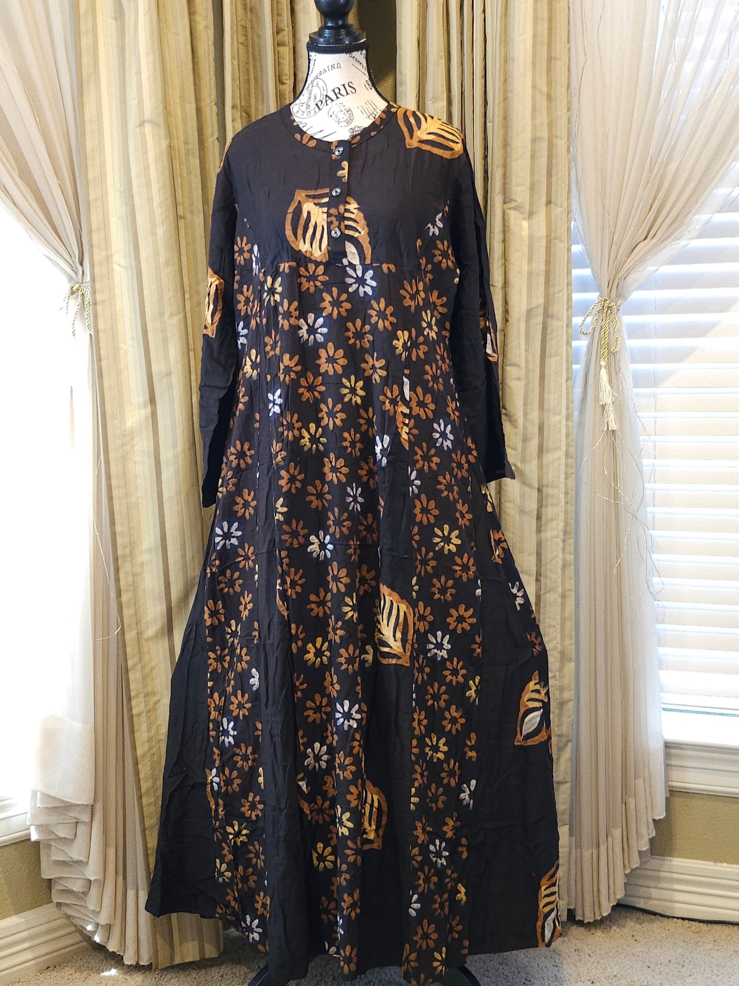Mia batik flare long gown
